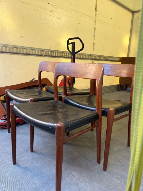 Fire spisestole, massiv teak, NO Møller model 75