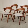 Tre spisestole i massiv teak, Kai Kristiansen model 32
