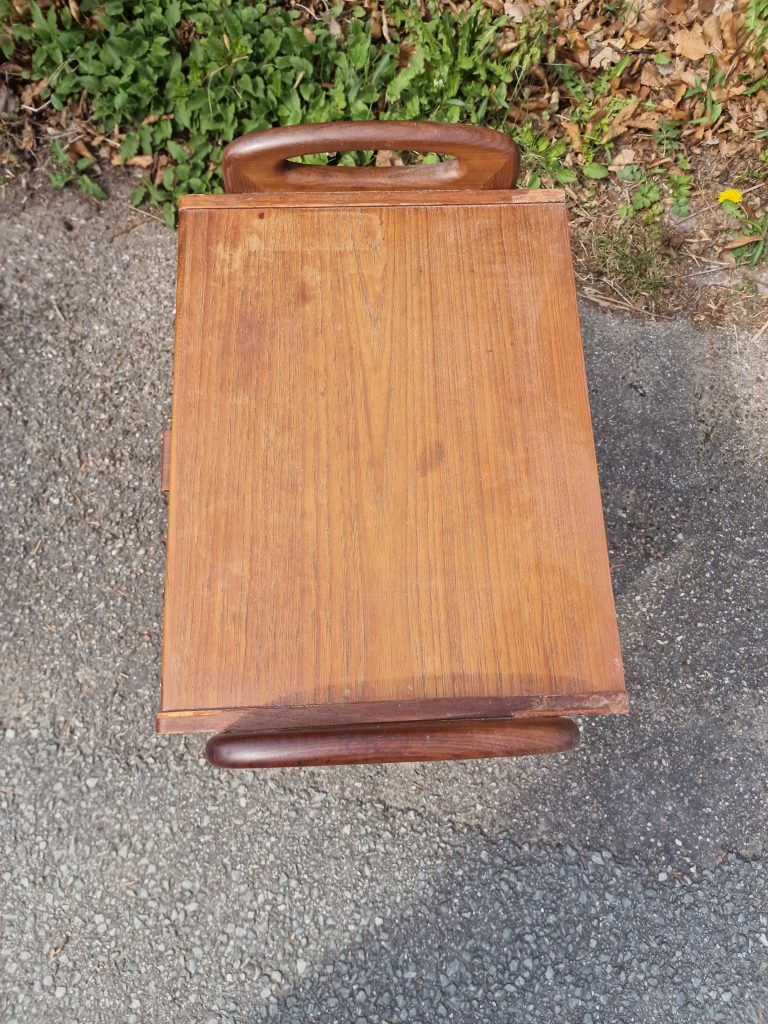 Sengebord med to skuffer, teak — billede 6