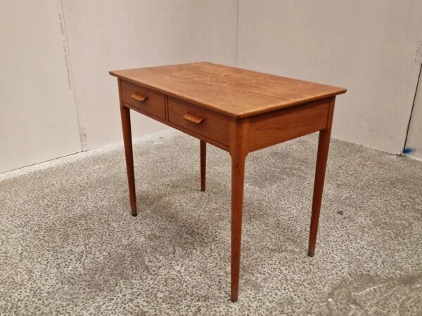 Konsolbord med to skuffer, teak — billede 5