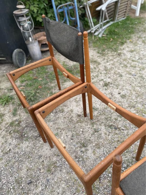 Fire spisestole, egetræ, Kristian Vedel model Modus