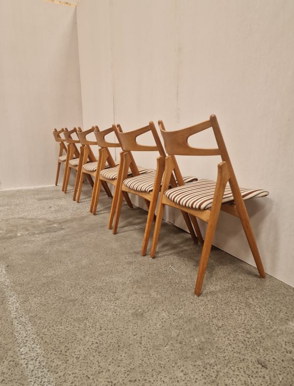 Seks spisestole i massiv egetræ, Wegner CH29