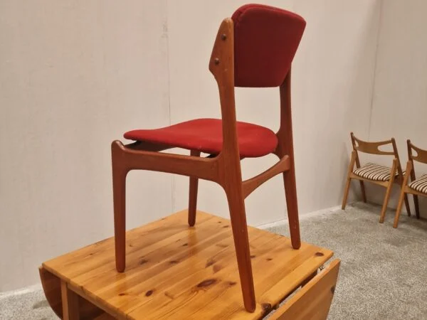 Erik Buch model OD49 Syv spisestole i massiv teak, til ompolstring — billede 5