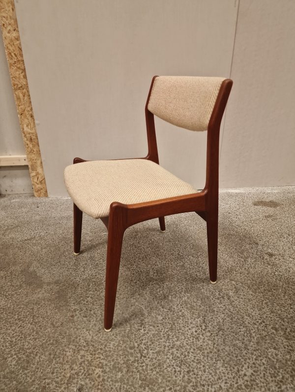 Seks spisestole, massiv teak