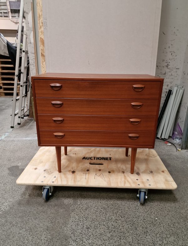 Kommode med fire brede skuffer, teak, Kai Kristiansen
