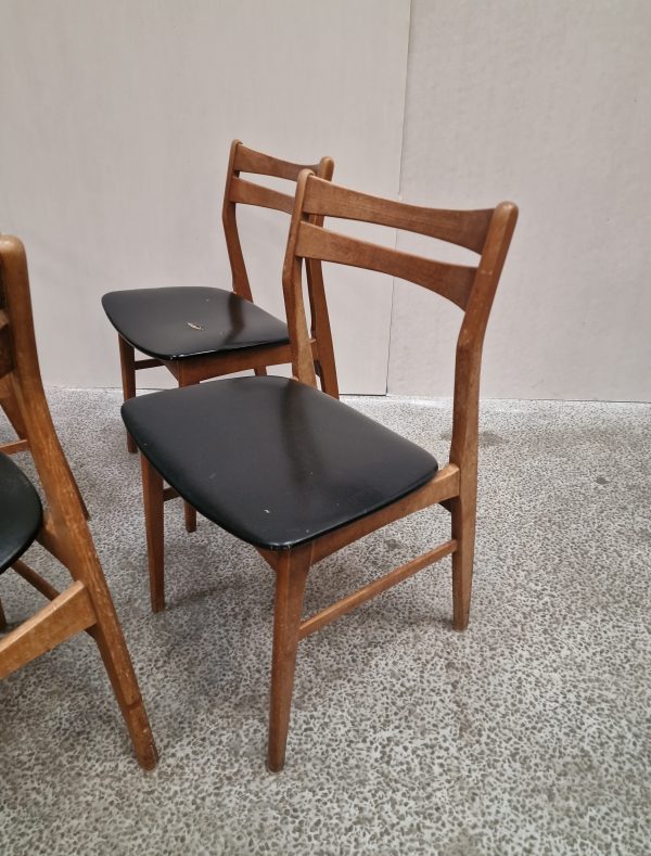Fire spisestole til ompolstring, egetræ