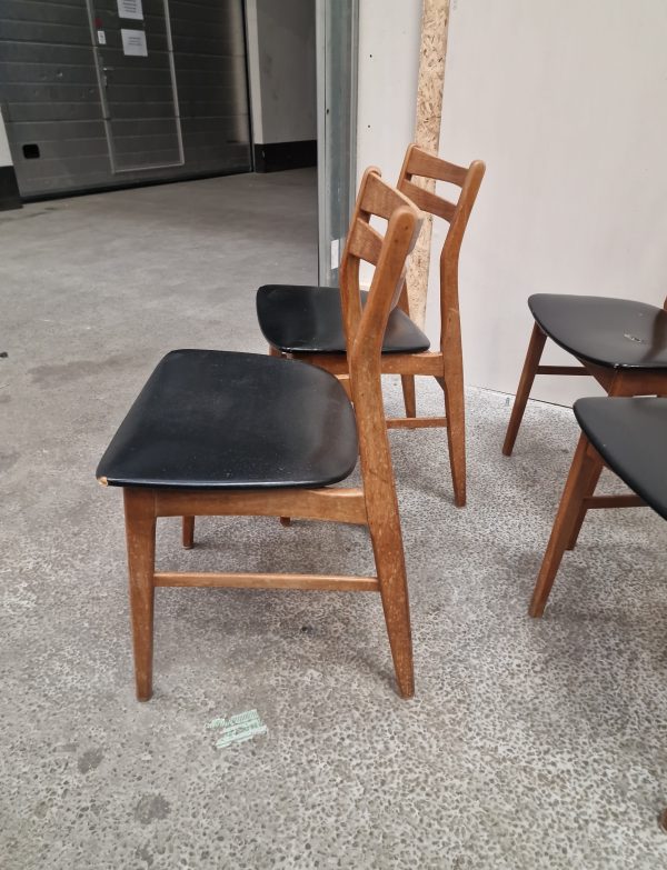 Fire spisestole til ompolstring, egetræ