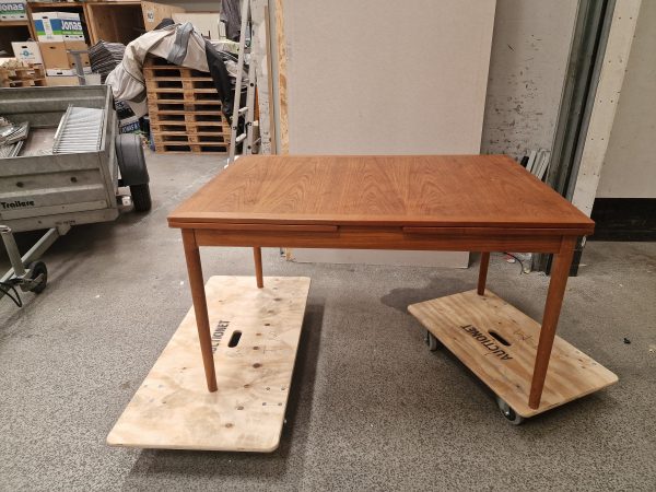 Spisebord med hollandsk udtræk, teak, Kai Winding, Slagelse Møbelfabrik