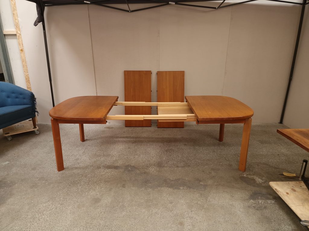 Skovmand & Andersen Spisebord, ovalt, med to tillægsplader, teak, Skovmand & Andersen — billede 2