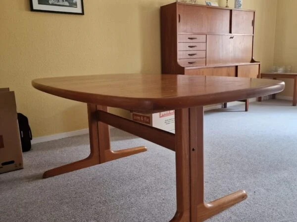Skovby Spisebord på stel med tillægsplader, teak, ovalt, Skovby — billede 18