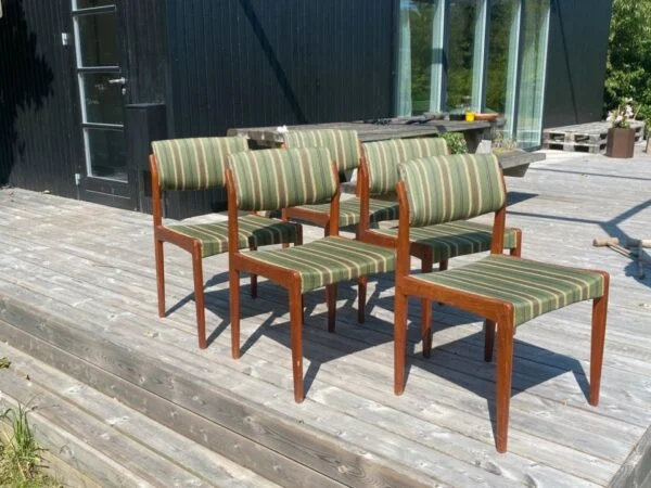 Fem spisestole, massiv teak, Bramin