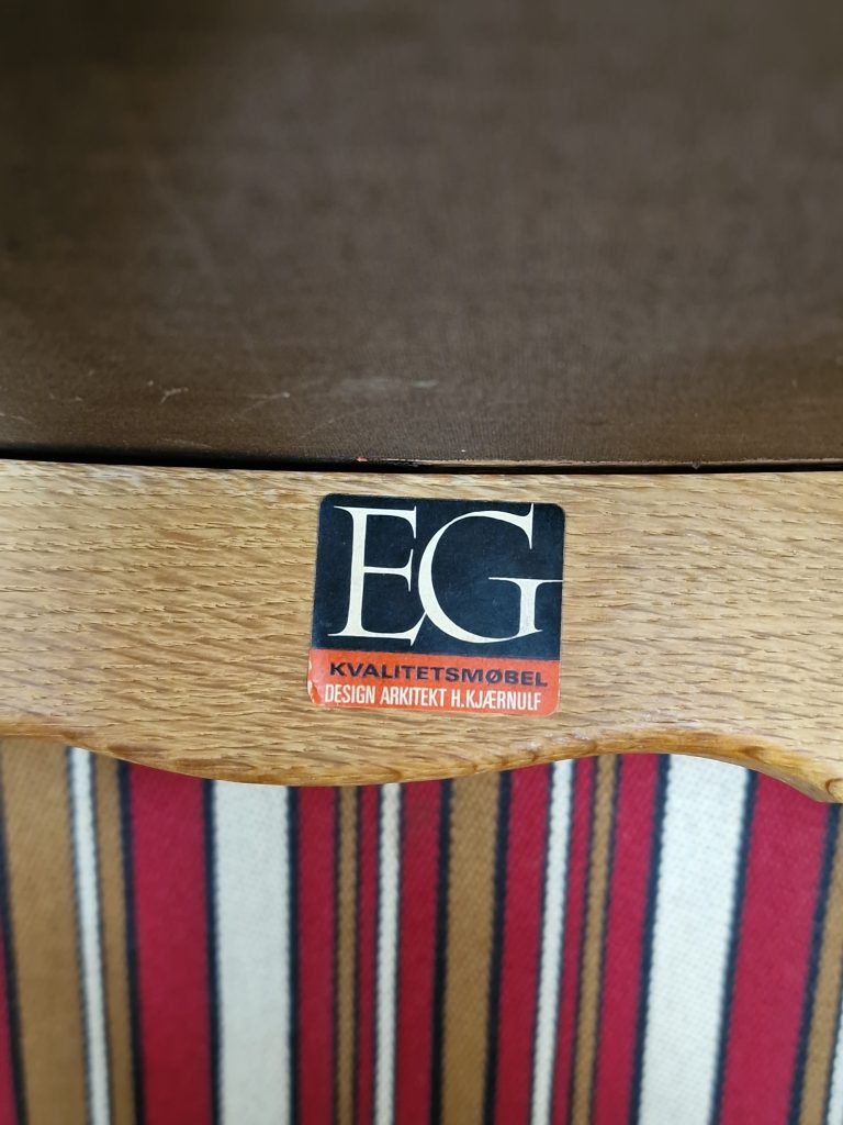 Henry Kjærnulf Seks spisestole, massiv egetræ, Henry Kjærnulf — billede 6