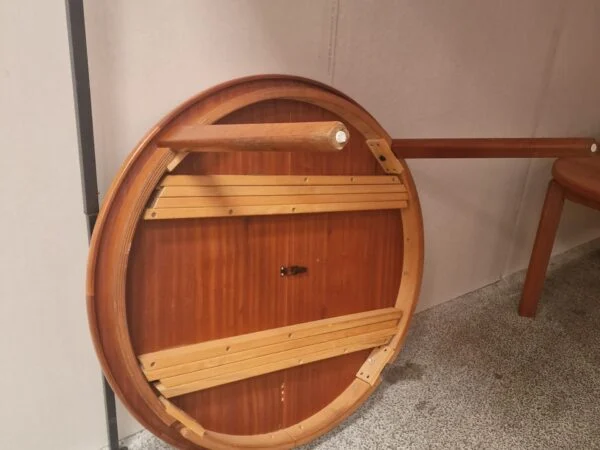 Skovby Rundt teak spisebord med to tillægsplader, Skovby — billede 26