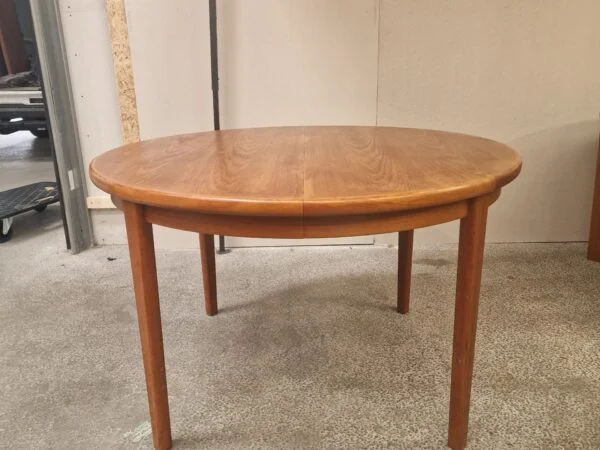 Skovby Rundt teak spisebord med to tillægsplader, Skovby — billede 24