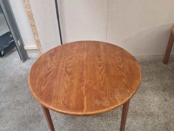 Skovby Rundt teak spisebord med to tillægsplader, Skovby — billede 23