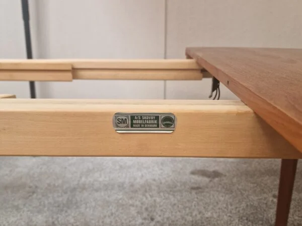 Skovby Rundt teak spisebord med to tillægsplader, Skovby — billede 12