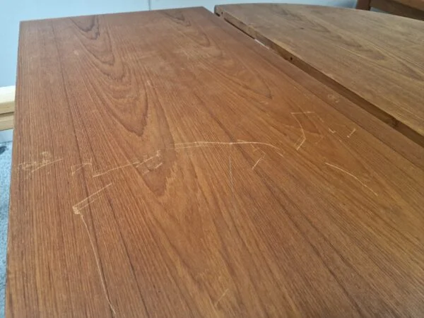 Skovby Rundt teak spisebord med to tillægsplader, Skovby — billede 6