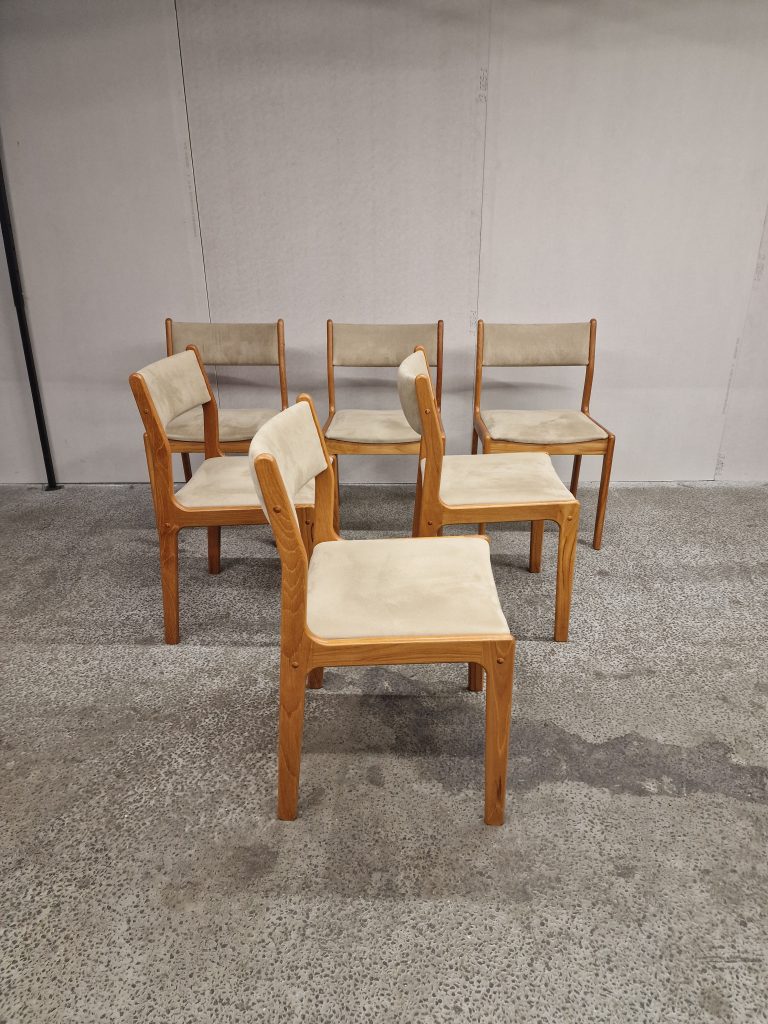 Findahl Seks spisestole i massiv teak, Findahl