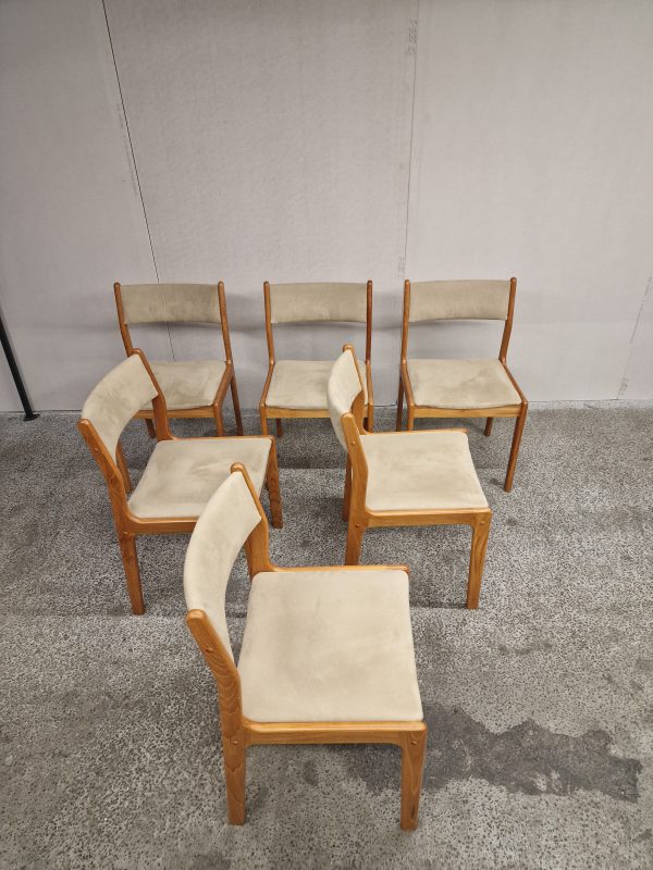 Seks spisestole i massiv teak, Findahl