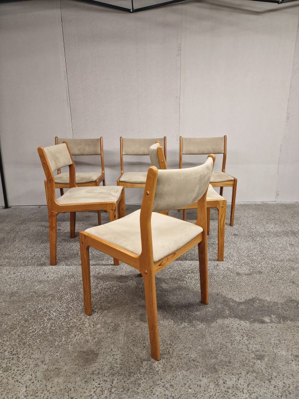 Seks spisestole i massiv teak, Findahl
