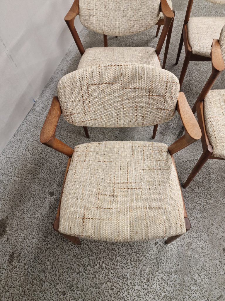 Kai Kristiansen model 42 Seks spisestole, Kai Kristiansen model 42,teak, til ompolstring — billede 8
