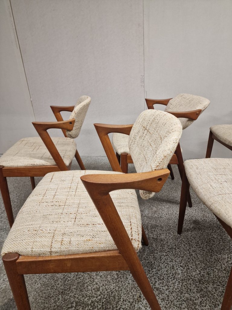 Kai Kristiansen model 42 Seks spisestole, Kai Kristiansen model 42,teak, til ompolstring — billede 10