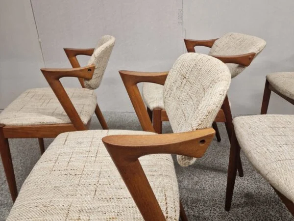 Kai Kristiansen model 42 Seks spisestole, Kai Kristiansen model 42,teak, til ompolstring — billede 10