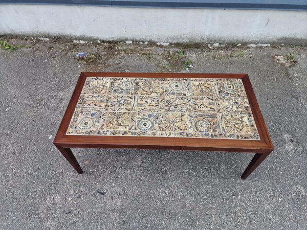 Sofabord med kakler, mahogni, Royal Copenhagen, Severin Hansen
