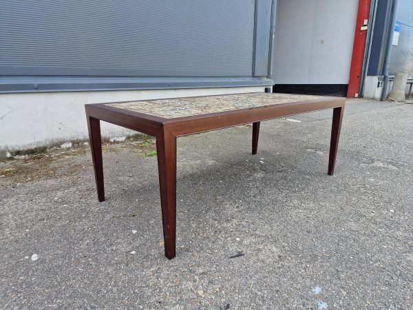 Sofabord med kakler, mahogni, Royal Copenhagen, Severin Hansen