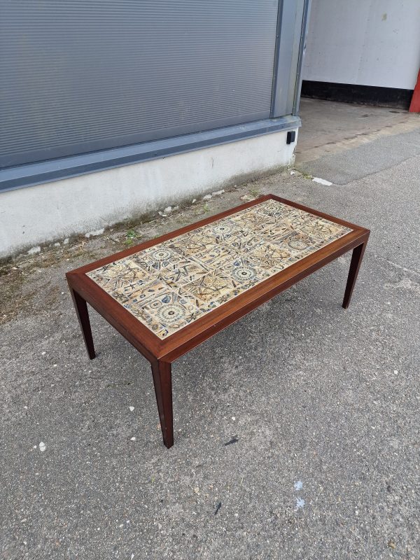Sofabord med kakler, mahogni, Royal Copenhagen, Severin Hansen