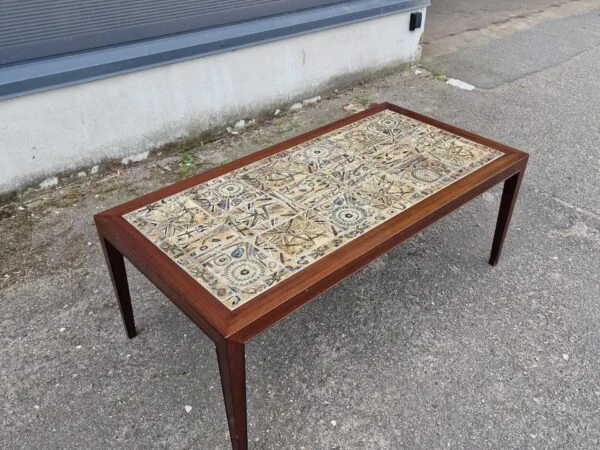 Royal Copenhagen, Severin Hansen Sofabord med kakler, mahogni, Royal Copenhagen, Severin Hansen