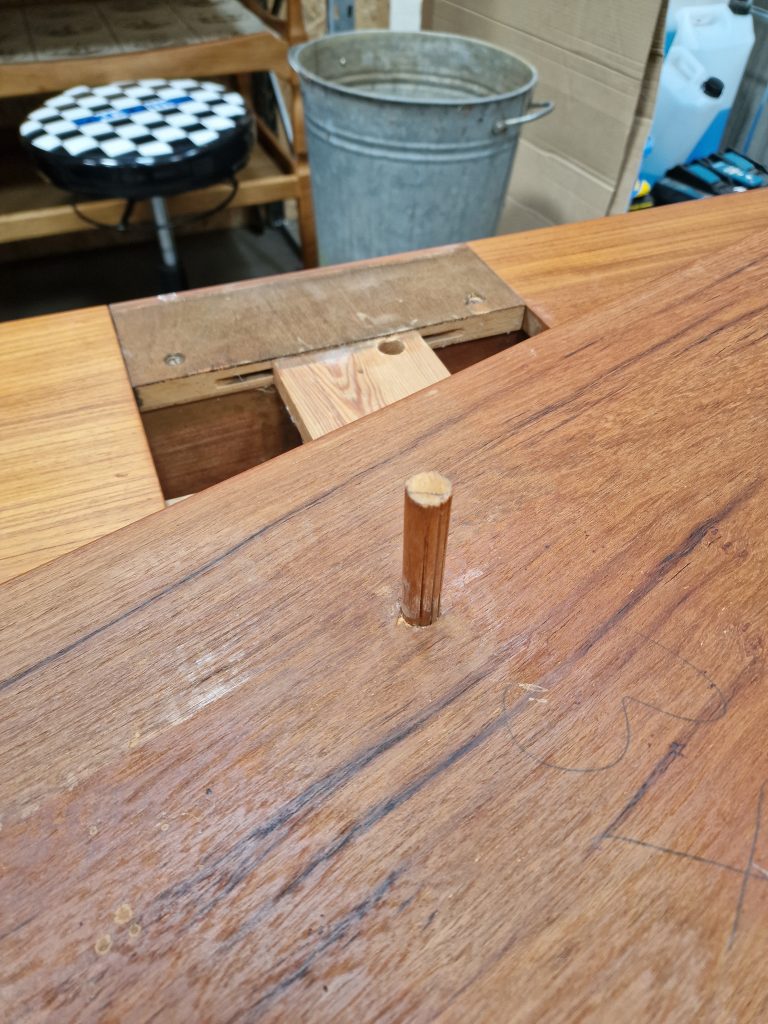 Spisebord i teak med hollandsk udtræk, 133 x 90 x 74 — billede 8