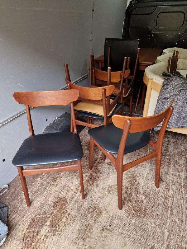 Seks spisestole i massiv teak, Elgaard & Schøning