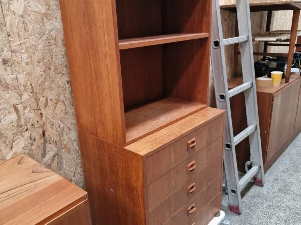Lille reol med kommode og bogreol, teak — billede 3