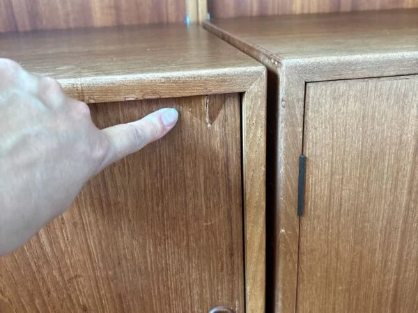 Hansen & Guldberg Vangereol med skabe, hylder og vanger, teak, Hansen & Guldberg — billede 9