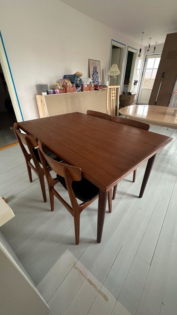 Spisebord med hollandsk udtræk, teak