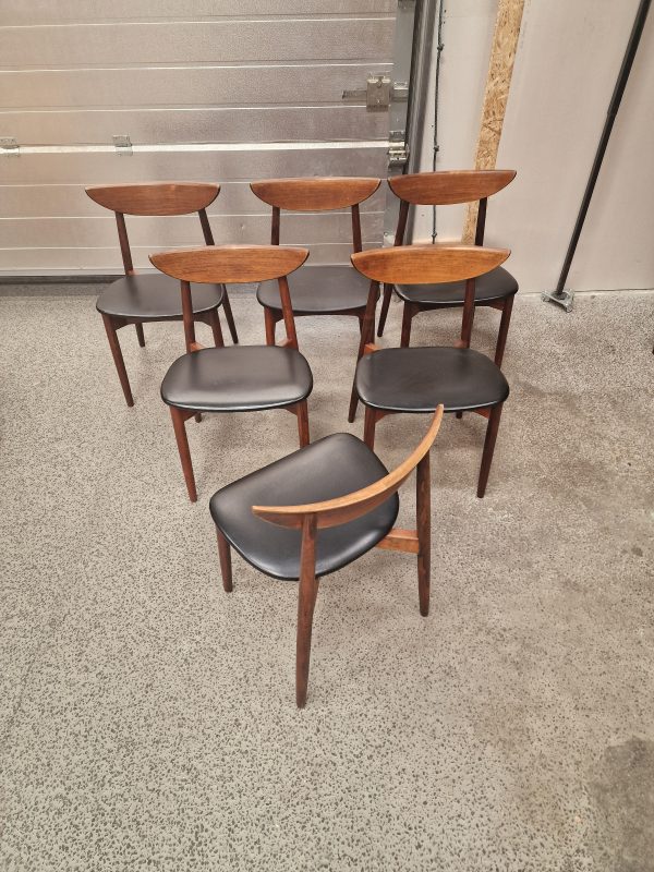 Seks spisestole i palisander, Harry Østergaard model 58