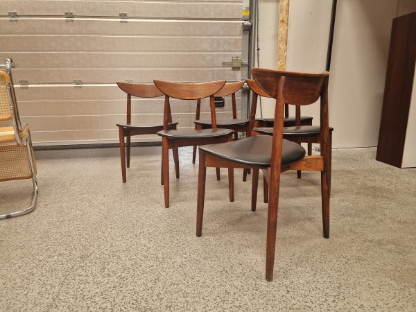 Seks spisestole i palisander, Harry Østergaard model 58