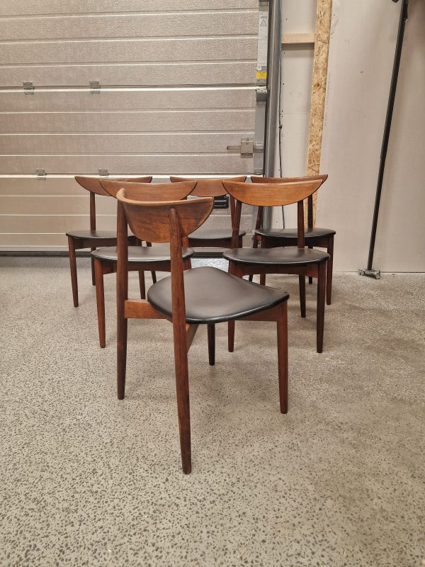 Seks spisestole i palisander, Harry Østergaard model 58