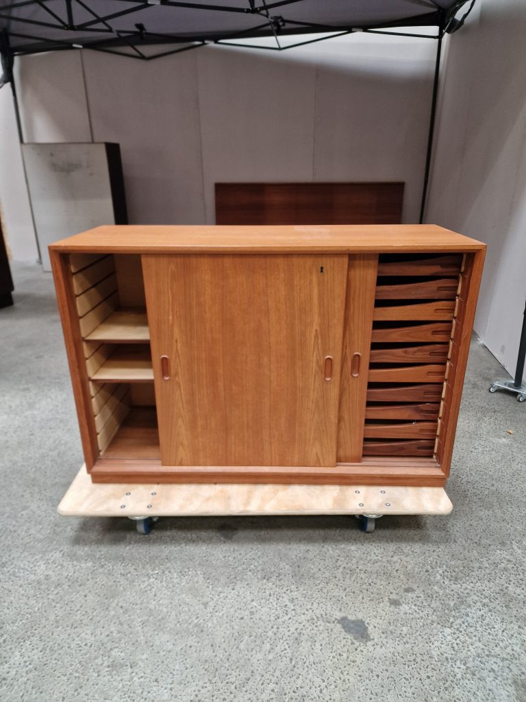 Kontormøbel, teak, skænk og bogreol