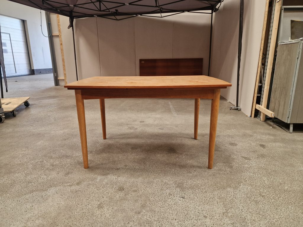 Spisebord med hollandsk udtræk, teak, bådformet — billede 6