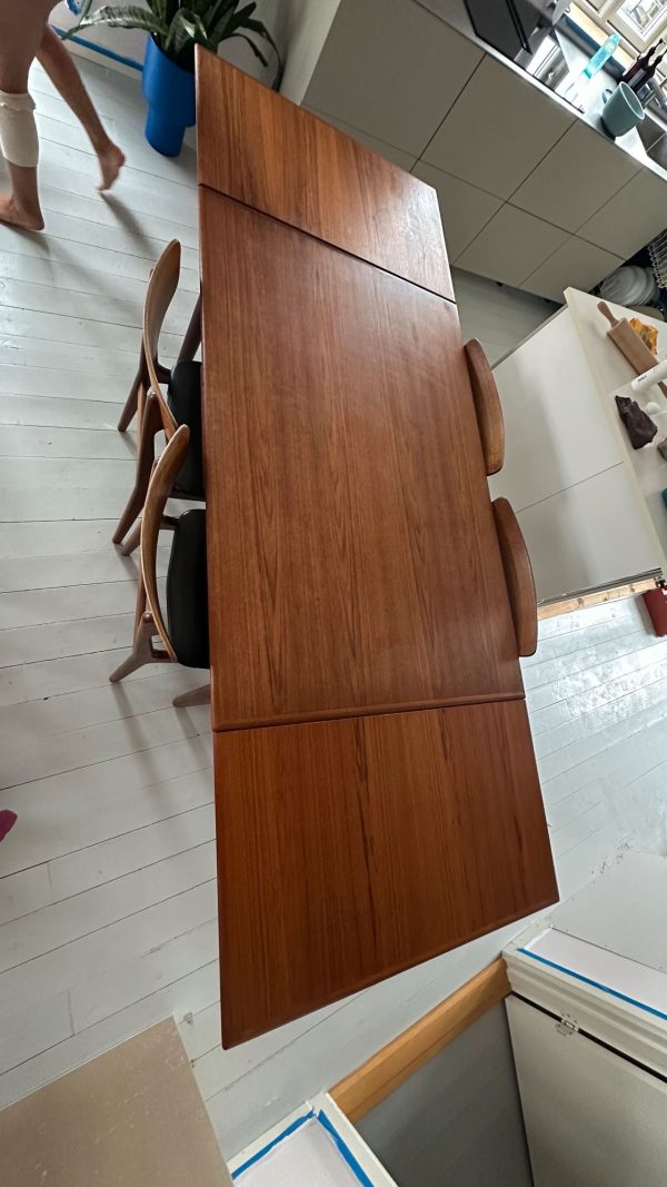 Spisebord med hollandsk udtræk, teak