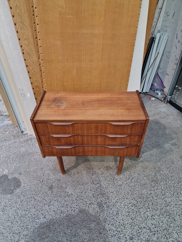 Entrekommode, teak, tre skuffer