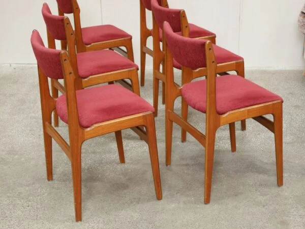 Erik Buch Seks spisestole, massiv teak, Erik Buch — billede 4