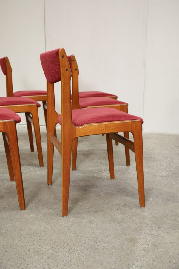 Seks spisestole, massiv teak, Erik Buch