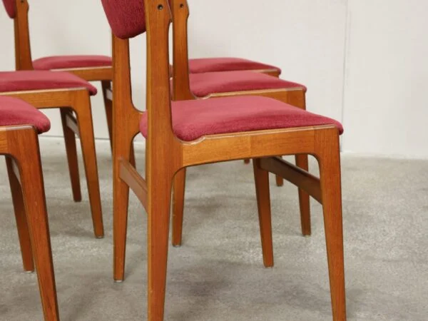 Erik Buch Seks spisestole, massiv teak, Erik Buch — billede 2
