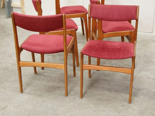 Erik Buch Seks spisestole, massiv teak, Erik Buch — billede 3