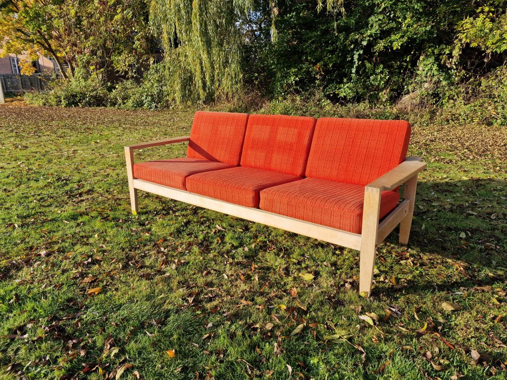 Komfort Trepersoners sofa, massiv egetræ, “Komfort” — billede 4