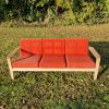 Komfort Trepersoners sofa, massiv egetræ, “Komfort”