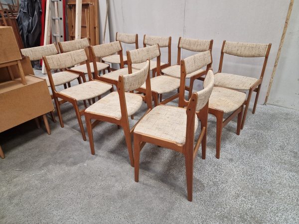 12 spisestole, teak, Erik Buch